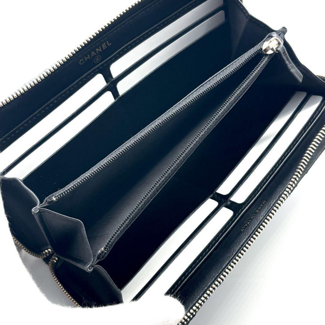 超極美品✨】シャネル 長財布 カメリア No.5 ラウンドジップ 黒