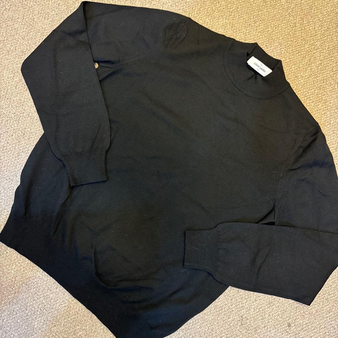 試着のみ　GRAN SASSO ブラック モックネック ニット　50 Gran Sasso（グランサッソ） モックネック ニット LUPPETTO M/L 大きい