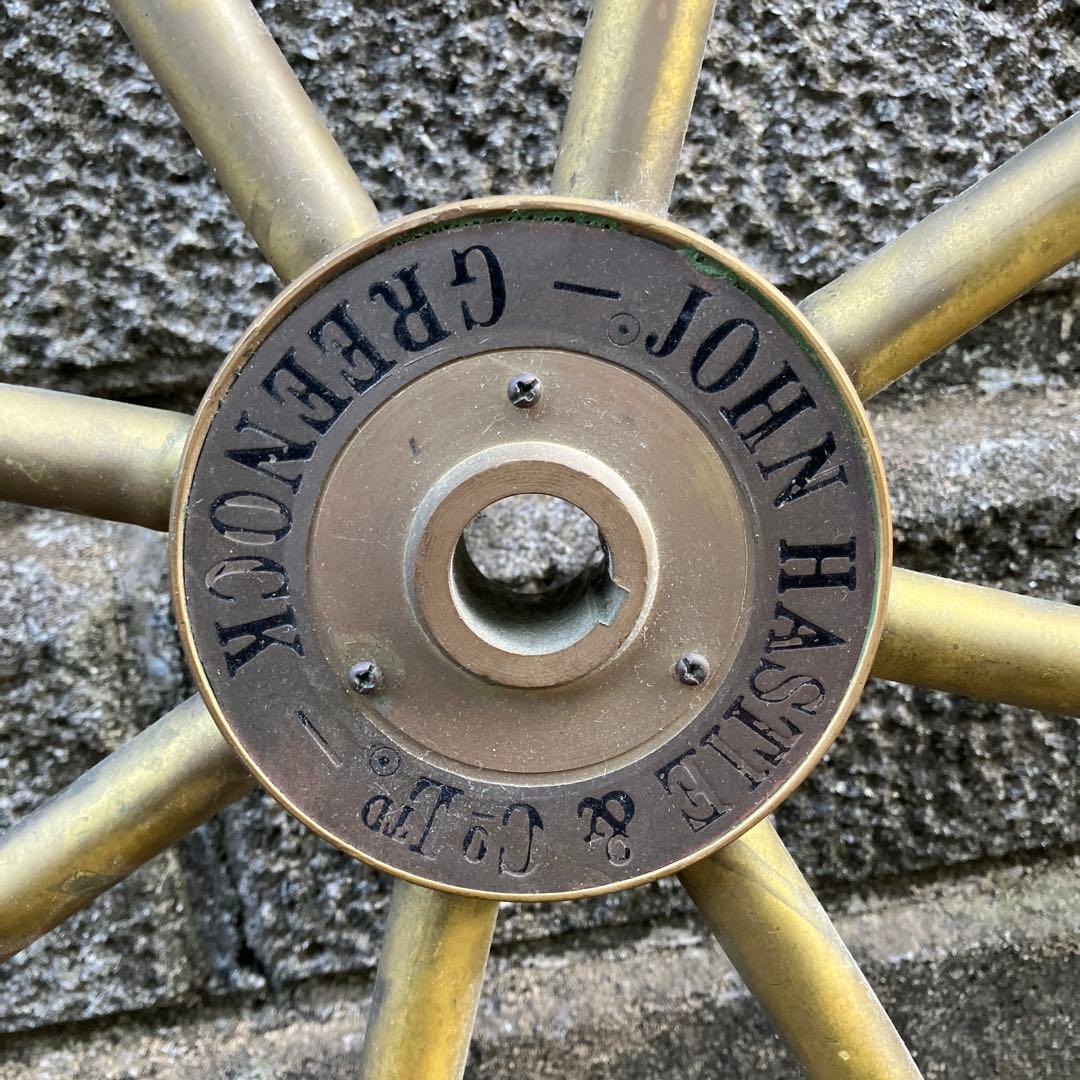 希少 船舶 John Hastie & Co. Ltd 舵輪 アンティーク 真鍮 - メルカリ