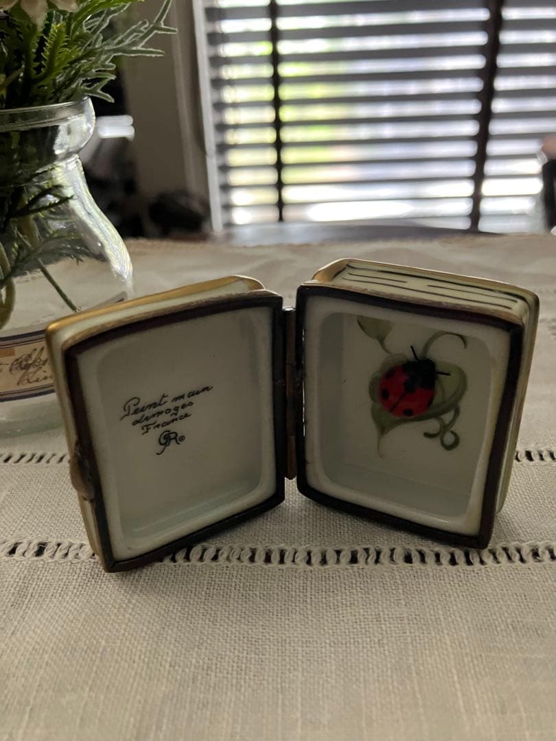 リモージュボックス アンティークガーデニングブック てんとう虫
