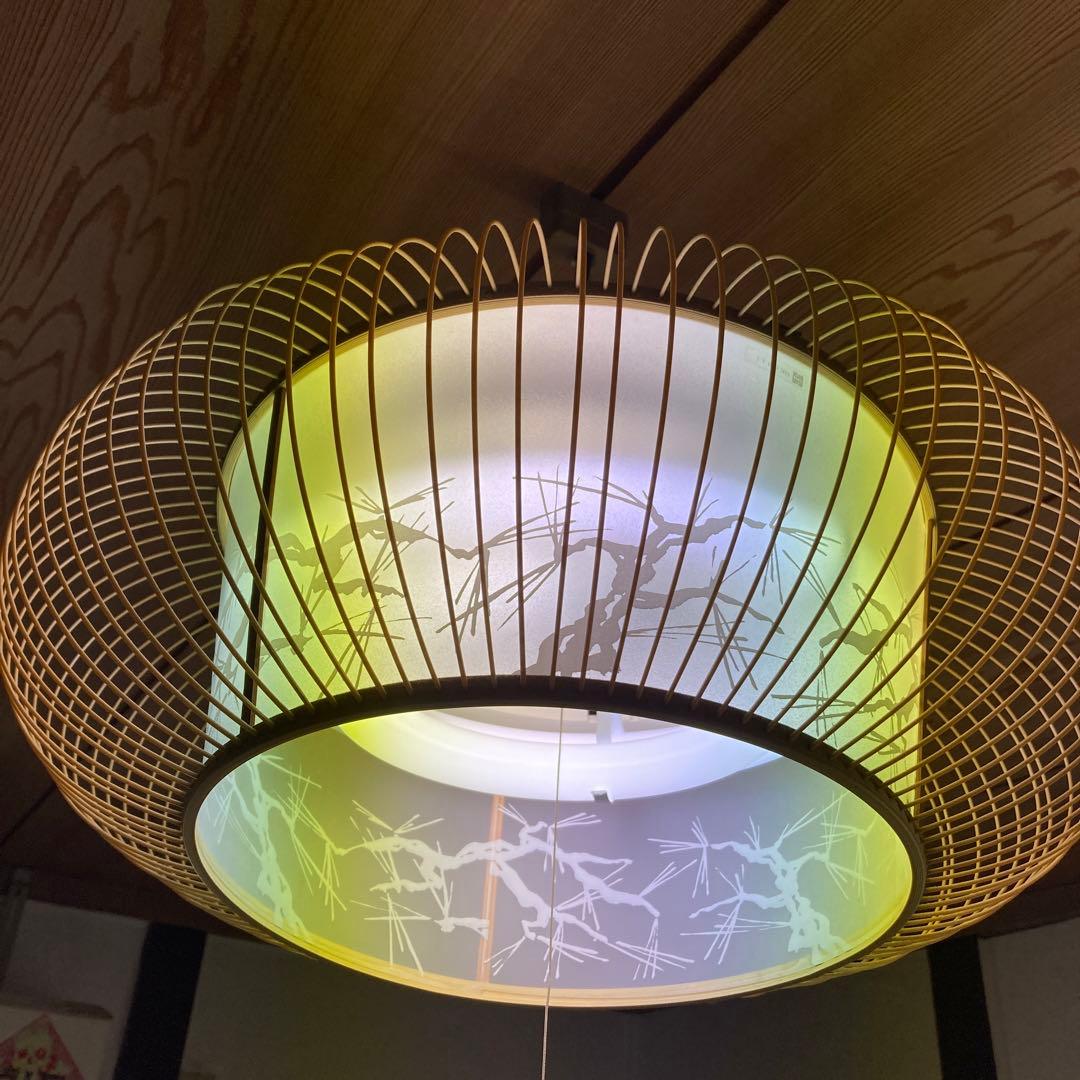 最終お値下 松下電工 ナショナル ペンダントライト 竹デザイン 昭和