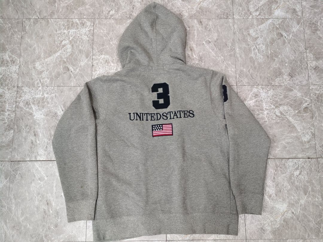 90s ポロラルフローレン ビッグポニー 星条旗 ジップアップスウェット