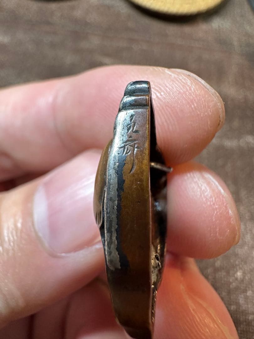 達磨 桜 煙草入れ金具 銀と銅製 すごく細かい 明治時代 骨董古美術