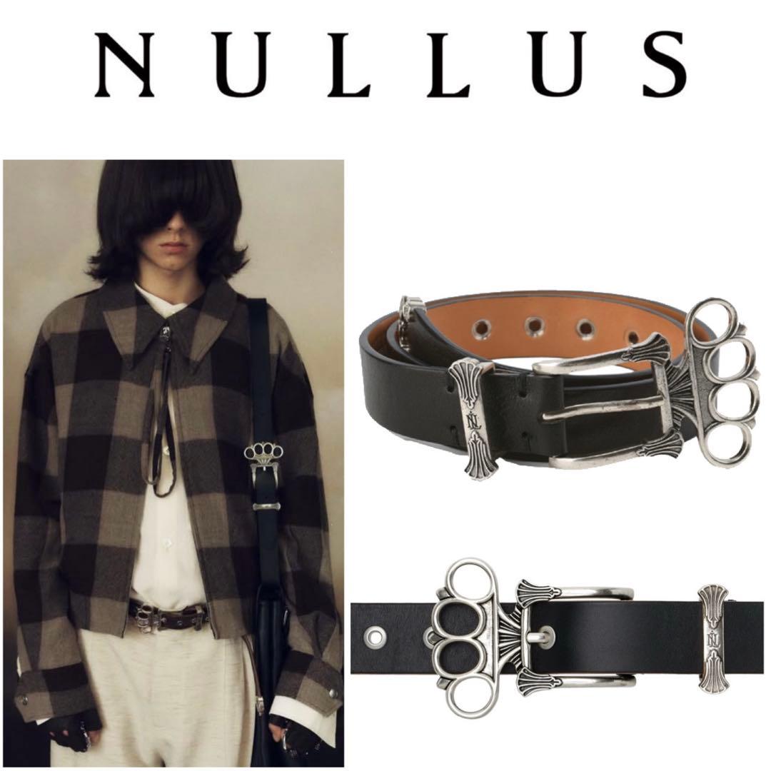 【NULLUS】SILVER FILLED KUNCKLES BELT SILVER FILLED KUNCKLES BELT/NULLUS/ベルト/レザー/BLK/メンズ