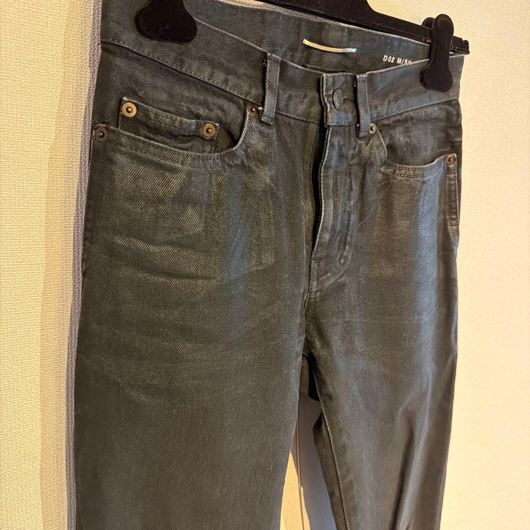 SAINT LAURENT ラバーコーティング ブラックデニム 26
