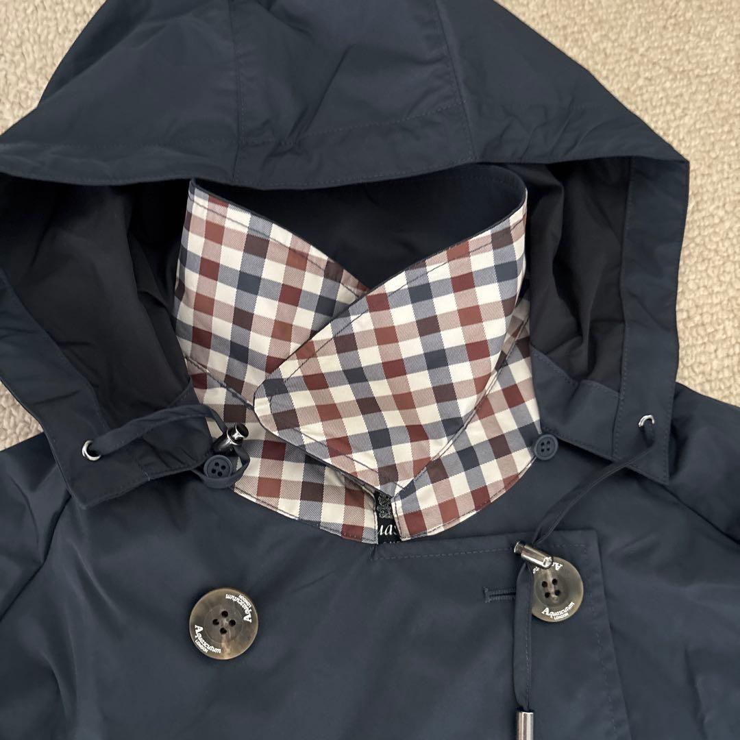 Aquascutum ネイビー ダブルJAL機内販売レインコート｜JAL限定 レイン