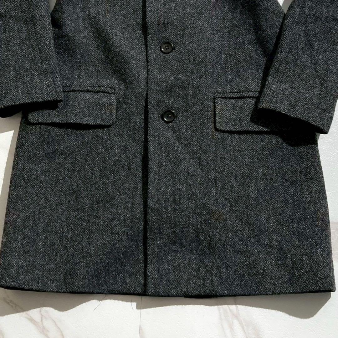 APC チェスターコート MOON生地 ヘリンボーン ロング グレー