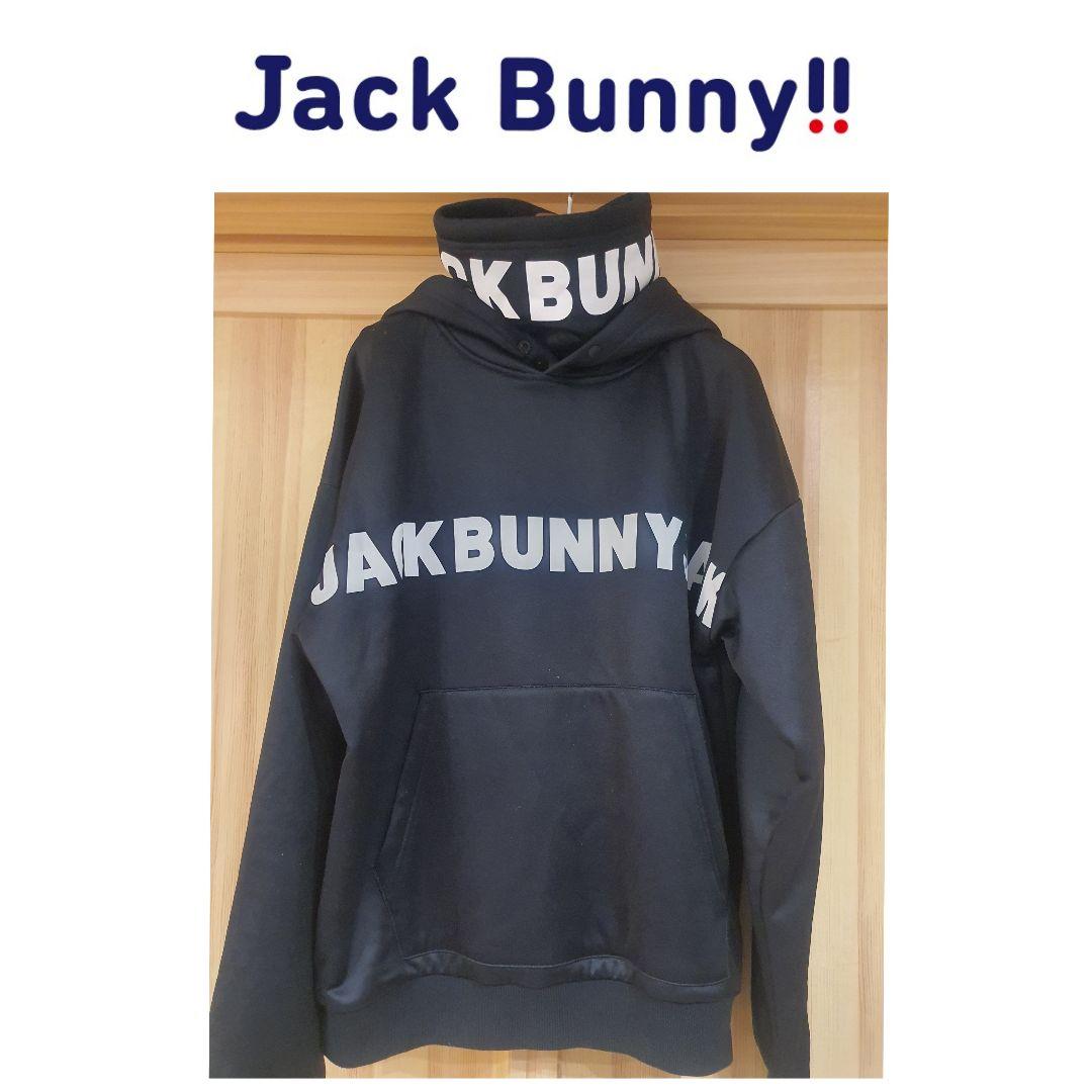 Jack Bunny フード付きジャケット ブラック Jack Bunny!!（ジャックバニー） ブルゾン アウター 薄中綿ジップ