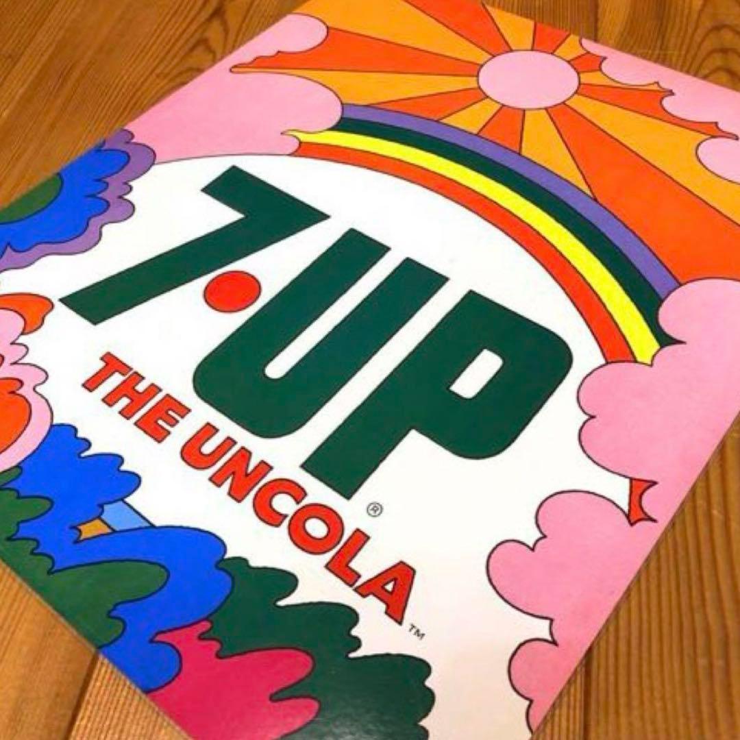 1969年 セブンアップ 7up ジャンボ ステッカー サイン ピーターマックス