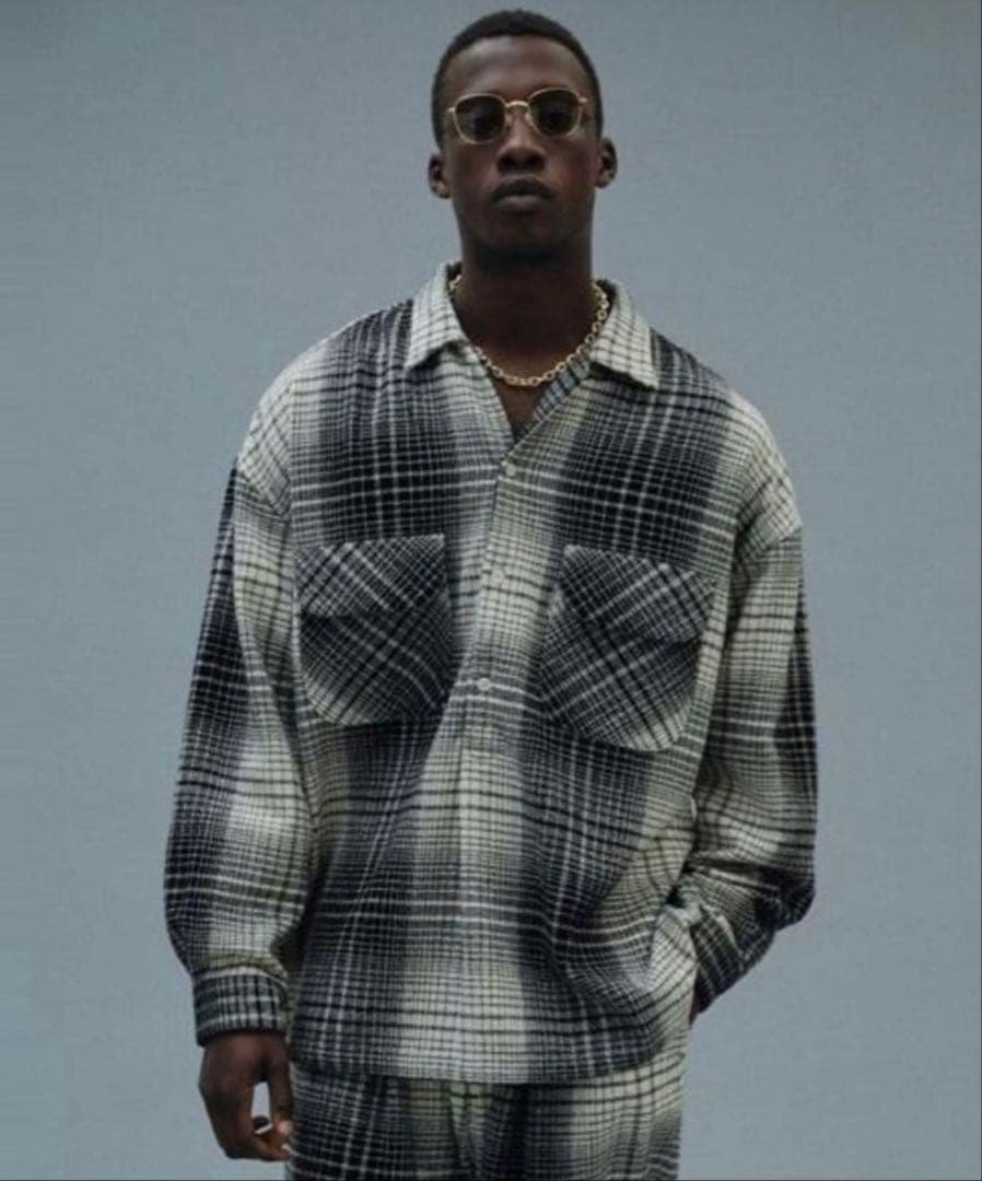 トップス COOTIE OmbreCheck OpenCollar Pullover Ombre Check Open Collar Pullover L/S Shirt｜COOTIE PRODUCTIONS