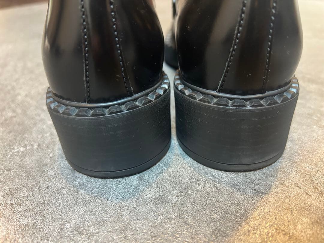 PRADA プラダ チョコレート ブラッシュドレザー ローファー　22.5cm