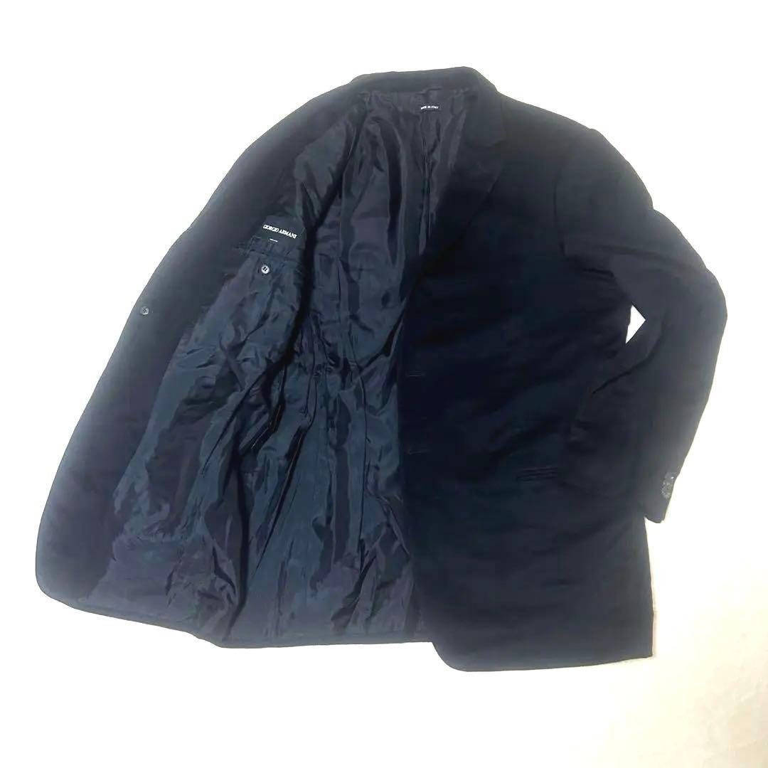 【極上カシミヤ100％】ジョルジオアルマーニ 48 L相当 黒 イタリア製 薄くて軽〜い! 「ジョルジオ アルマーニ」から極上カシミアコートが