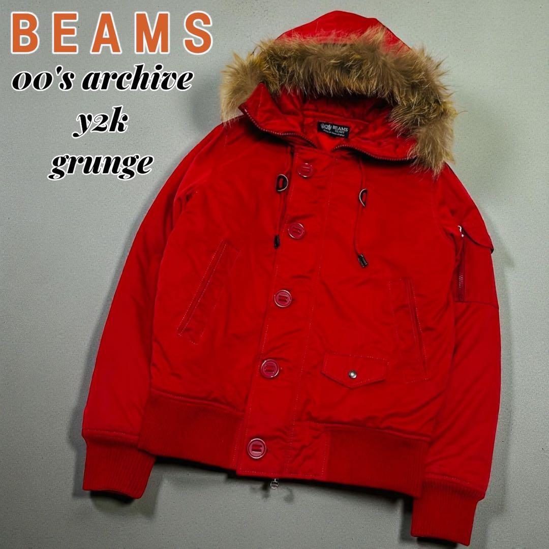 00s 希少カラー BEAMS N2B フライトジャケット 短丈 y2k レッド - メルカリ
