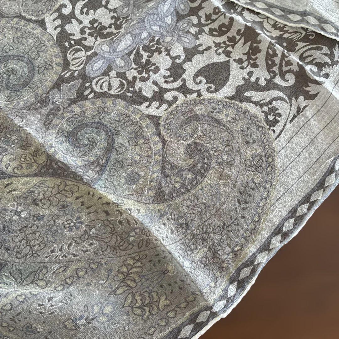 ETRO エトロ シルクスカーフ ペイズリー グレー系 イタリア製 - メルカリ