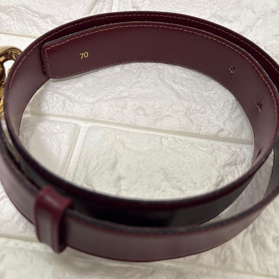 ▪️GUCCI GGベルト ワインレッド ボルドー インターロッキングの通販