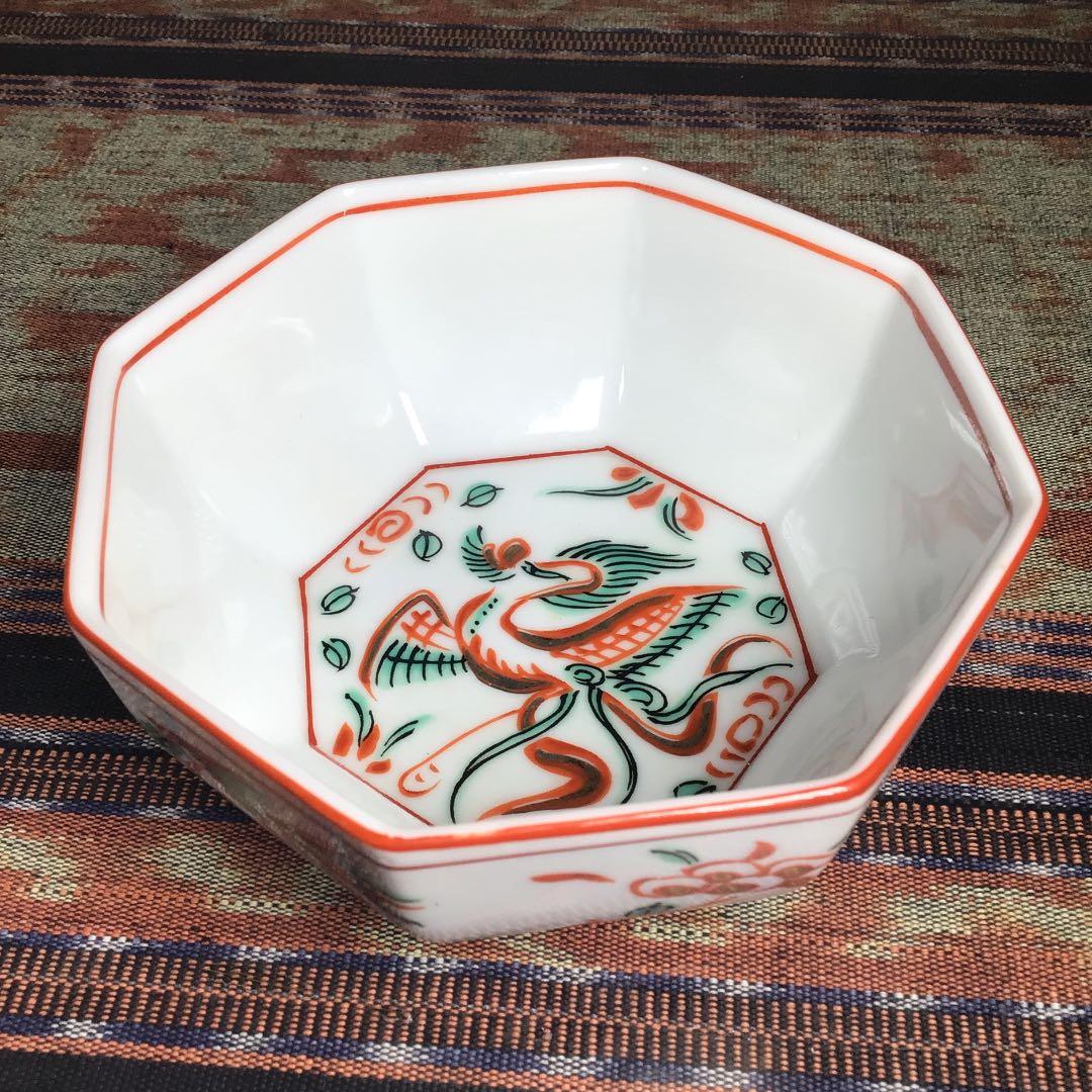 たち吉 『赤呉須花鳥』 赤絵金彩 小鉢 5枚 縁起物