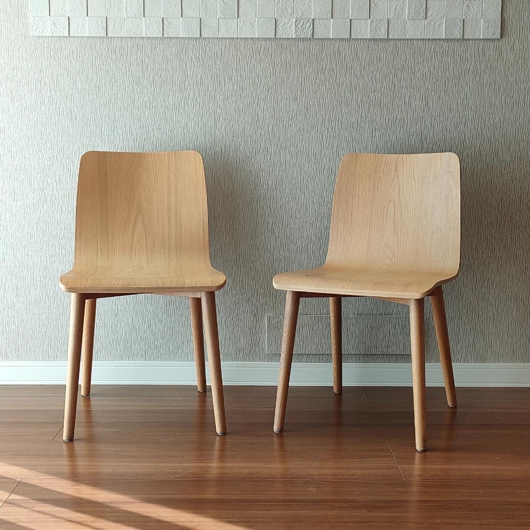 オリバー　oliver　プライウッド　木製チェア　2脚セット Simple - Modern ダイニングチェア 曲線 × プライウッド（板座） 1脚