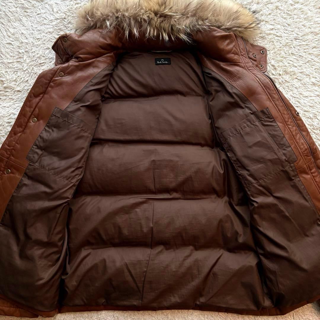 羊革 XLサイズ ポールスミス ダウンジャケット ラクーンファー 韓国製
