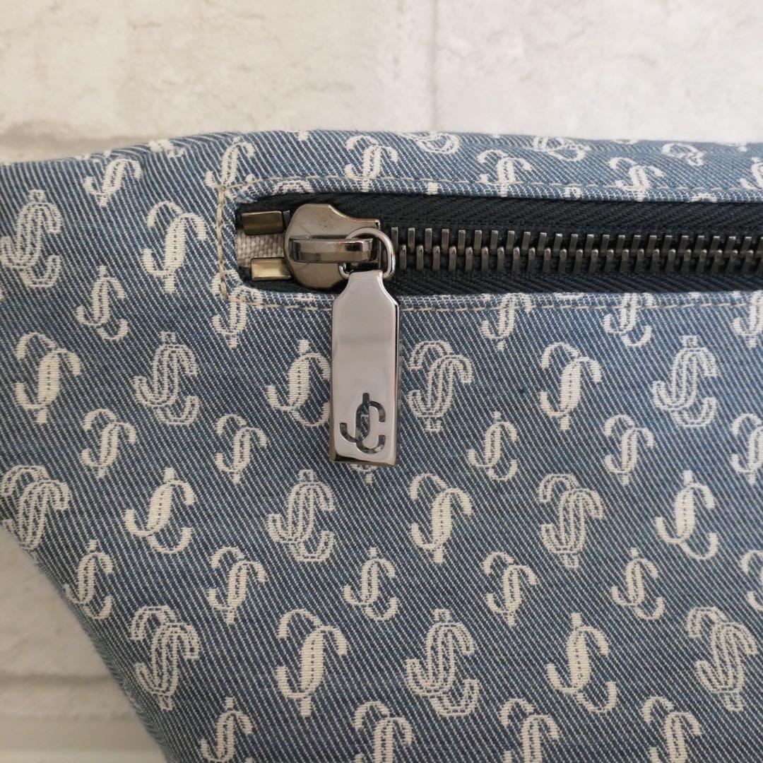 新品【ジミーチュウ】フィンスリー JCモノグラム×デニム ベルトバッグ
