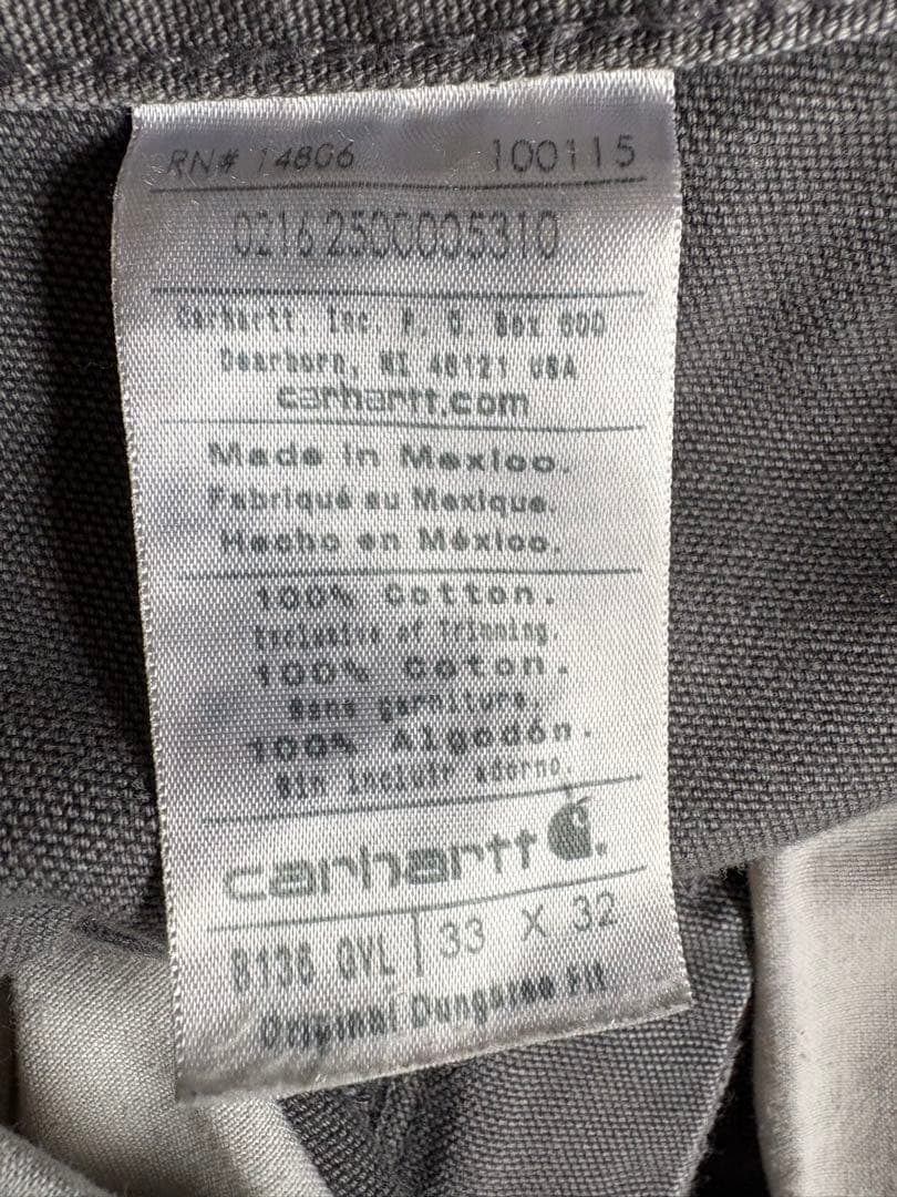 CarharttダブルニーグレーB136 GVL W33L32 - メルカリ