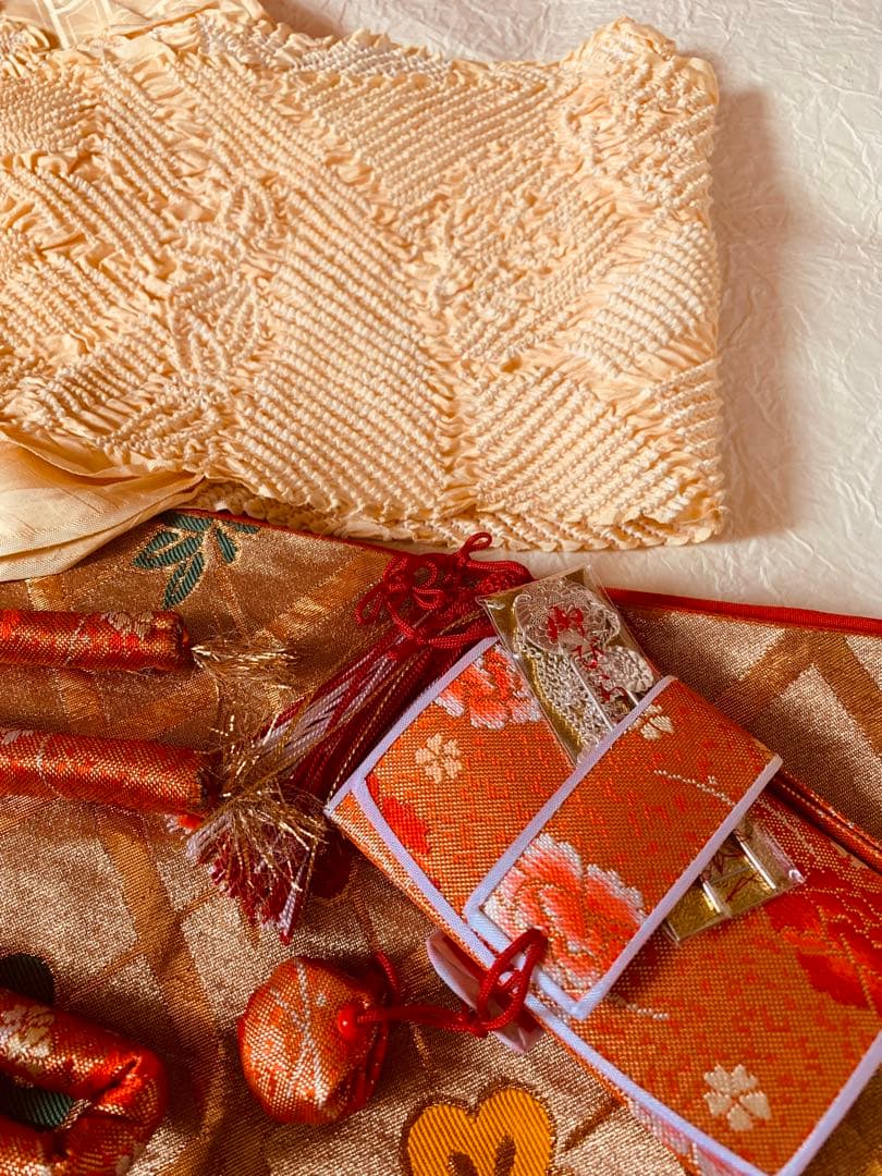 七五三 七歳の女の子のお支度 正絹手縫いのお振り袖フルセット ハーフ