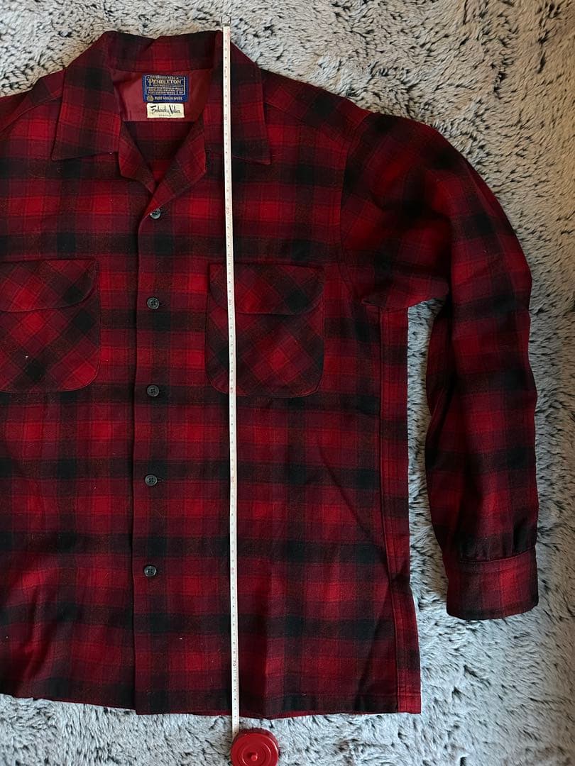 60/70s Pendleton オンブレチェックシャツ 赤
