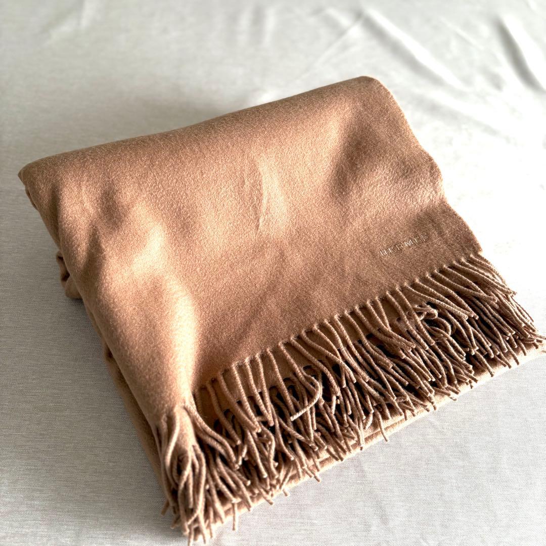 HERMES エルメスカシミヤ ストール キャメルフリンジ付き 楽天市場】【最大2万円OFFクーポン対象・2/20～2/23限定】HERMES
