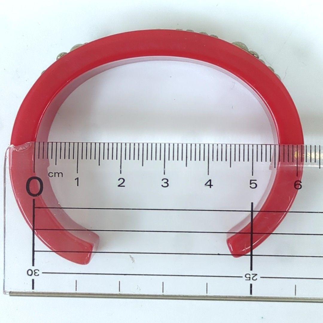 Dior ディオール ロゴバングル ラインストーン レッド - メルカリ