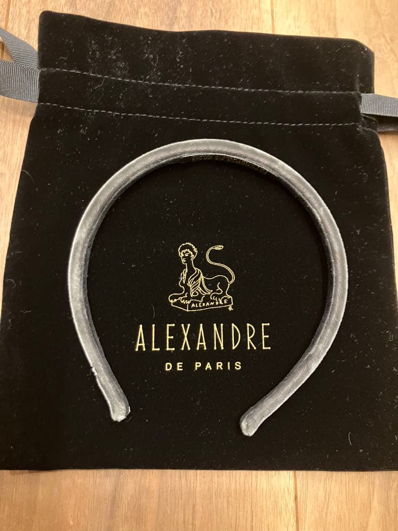 ALEXANDRE DE PARIS ベロア　グレー　カチューシャ カチューシャ｜ALEXANDRE DE PARIS（アレクサンドル ドゥ パリ）