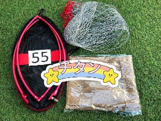 海釣り!大人気!在庫僅か❗️チタン玉網55CM 玉枠 (四つ折) 超軽量