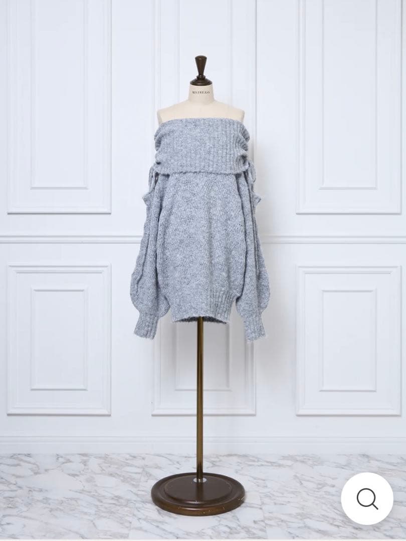 ワンピース Sweet Ribbon Off-Shoulder Knit Dress Sweet Ribbon Off-Shoulder Knit Dress - MISTREASS