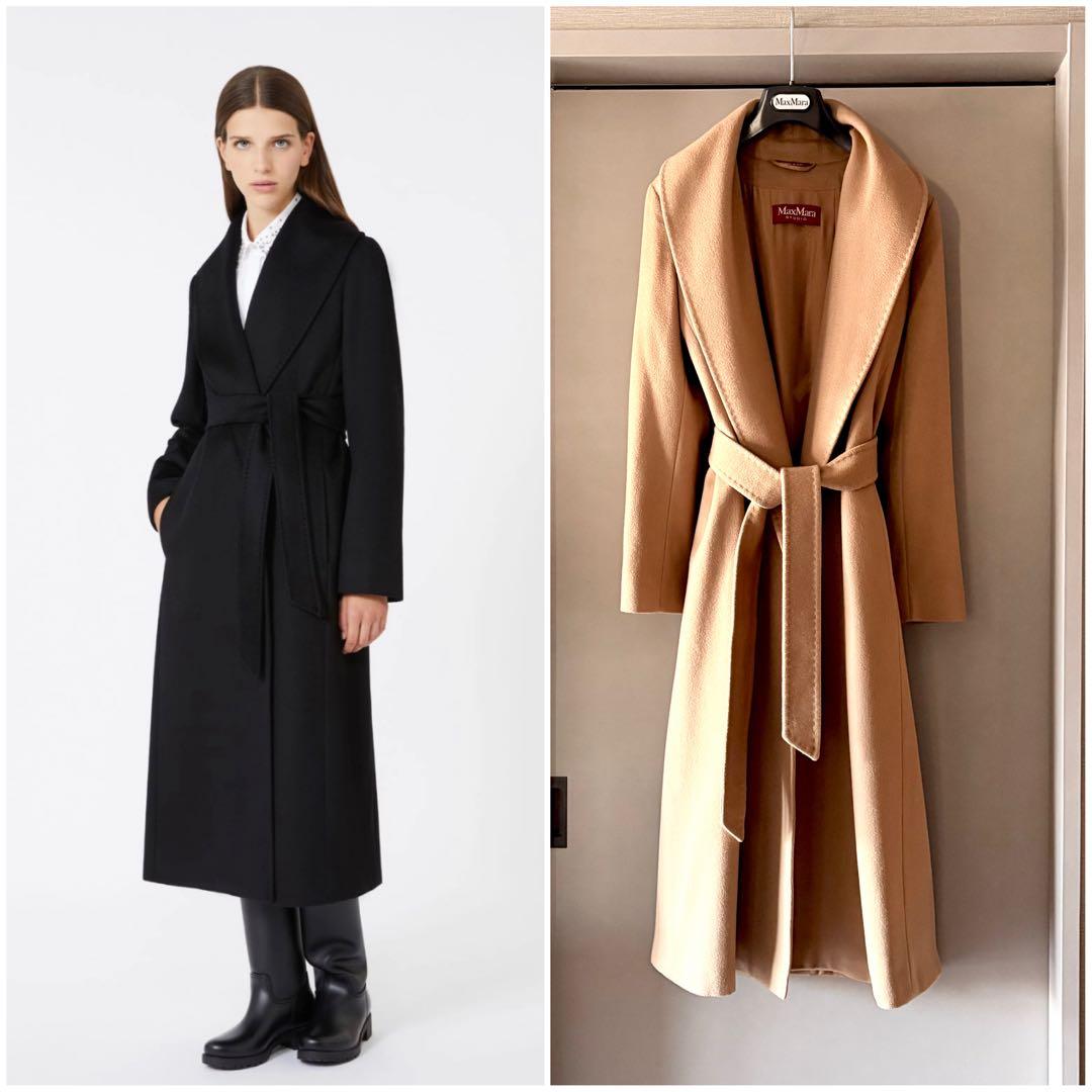 新品同様‼️ マックスマーラ 艶感美しい ショールカラーベルテッド
