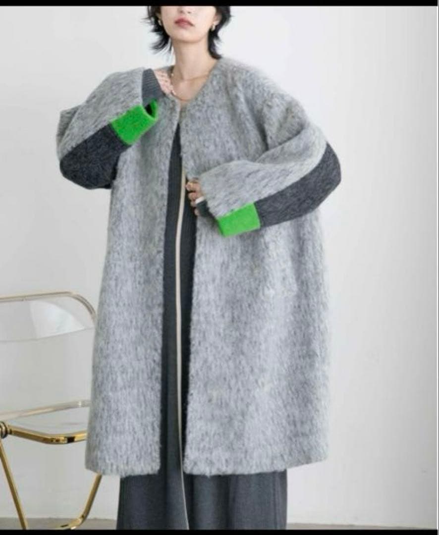 新品Eimee Law マーブルシャギーロングコート - メルカリ