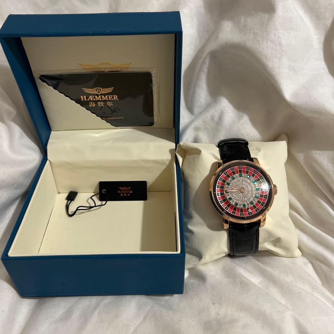 新品】HÆMMER 自動巻き時計 ゴールド/ブラック ルーレット - メルカリ