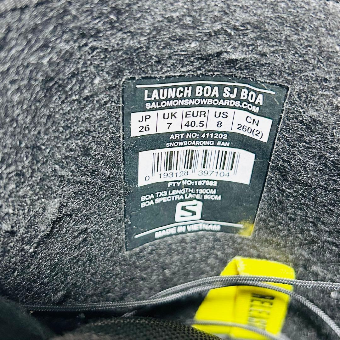 【使用少 良品】26.0cm SALOMON LAUNCH BOA SJ スノボ