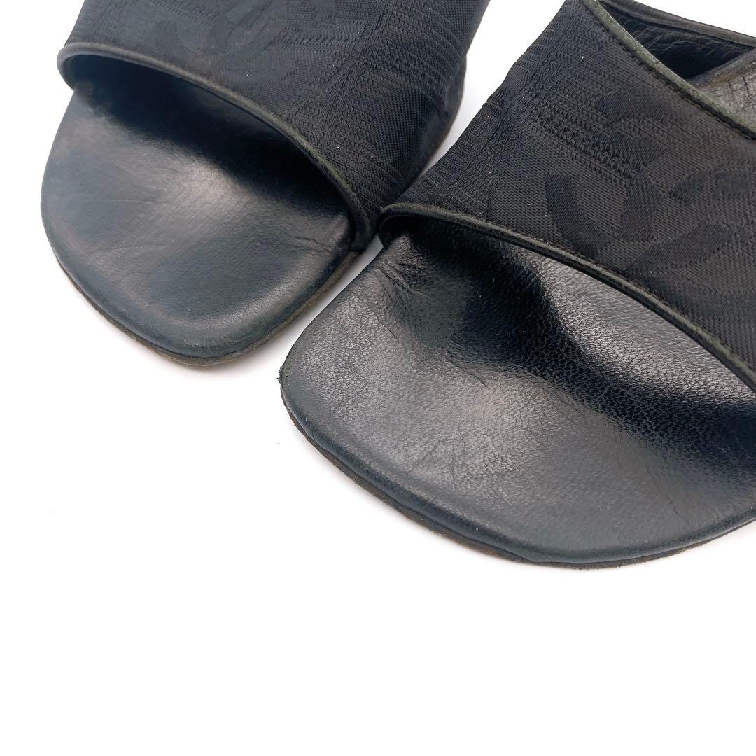 CHANEL シャネル ニュートラベルライン ココマーク ミュール 23.5cm