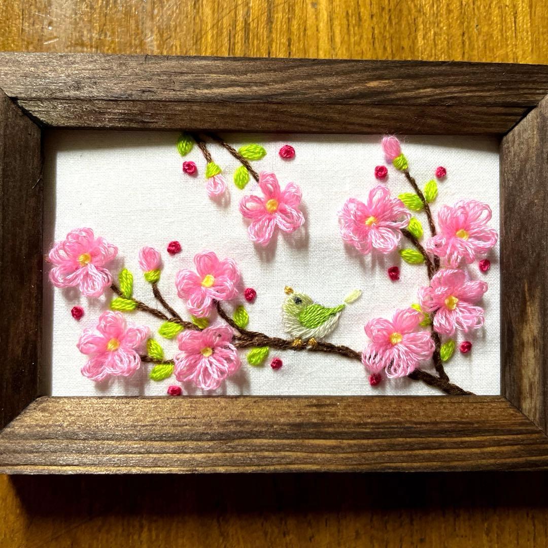 ハンドメイド刺繍 ミニフレームNo.850 - メルカリ