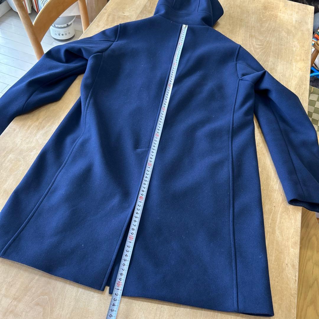 エディフィス☆フーデッドコート☆ウール☆ネイビー☆紺☆防寒☆美品☆