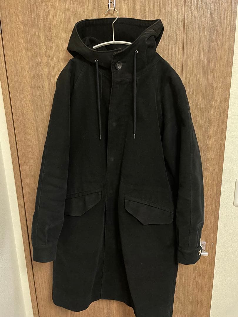 美品A.P.C. モールスキン　モッズコート　ブラック　パーカー　ブルゾン オールウェザーモッズコート《All Weather-Tex》 (7442721-06