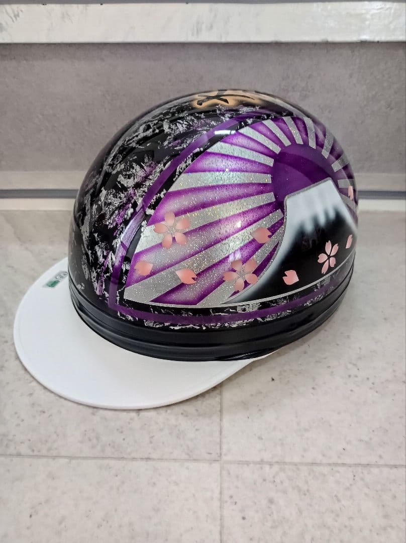 カスタムコルク半 黒ラップ✘Candyパープル富士日章 七色ラメ 文字変更
