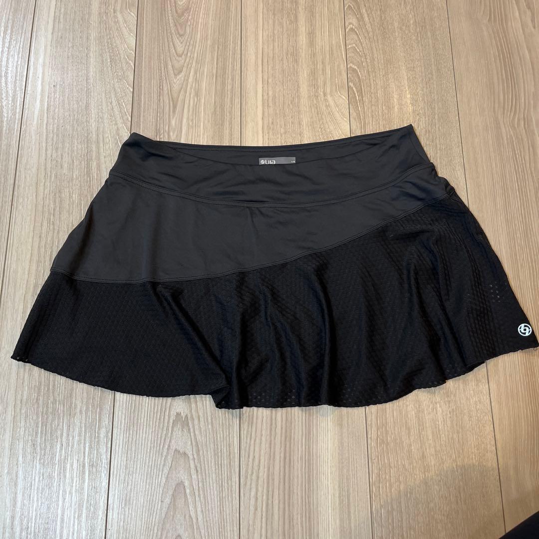 【美品】Lija リージャ　ブラックフリルテニススカート LiftSkortリフトスコート|テニスウェア|スコートAsterPink | テニス