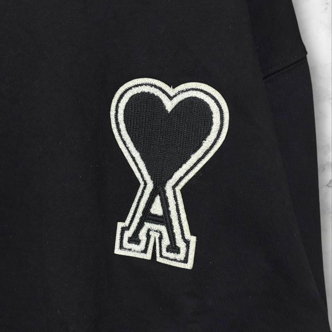 美品 ami parisアミパリス ブラック 黒 ロゴスウェット - メルカリ