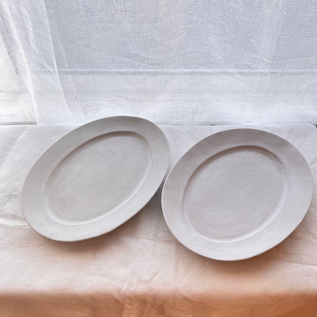 児玉修治さん　オーバル 皿 カンヴァス2枚セット 児玉修治さん オーバル 皿 カンヴァス2枚セット 皿 カンヴァス2枚