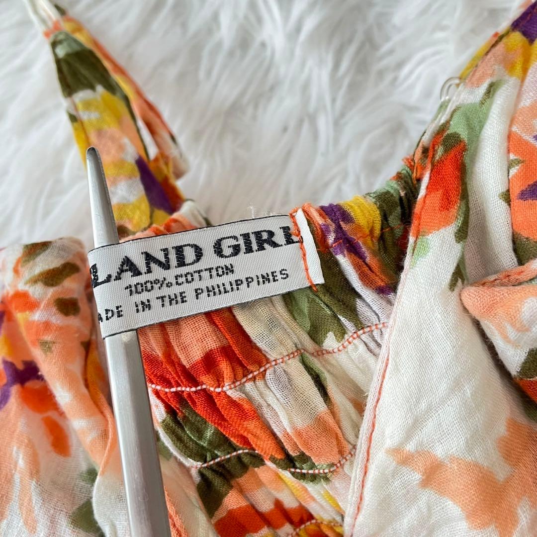 ISLAND GIRLハワイアン花柄キャミワンピース コットン100% リゾート