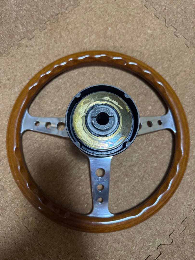 希少ゴールドホーン】MOMO SUPER INDY ウッドステアリング 車・バイク