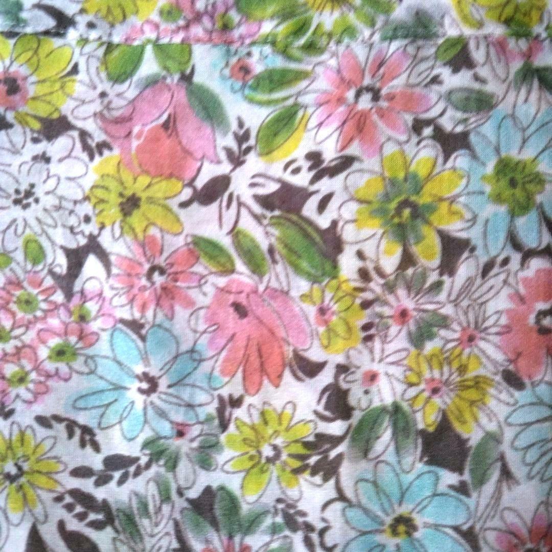 新品 シルク混 レディース ワンピース リバティ風柄 絹 SILK コットン
