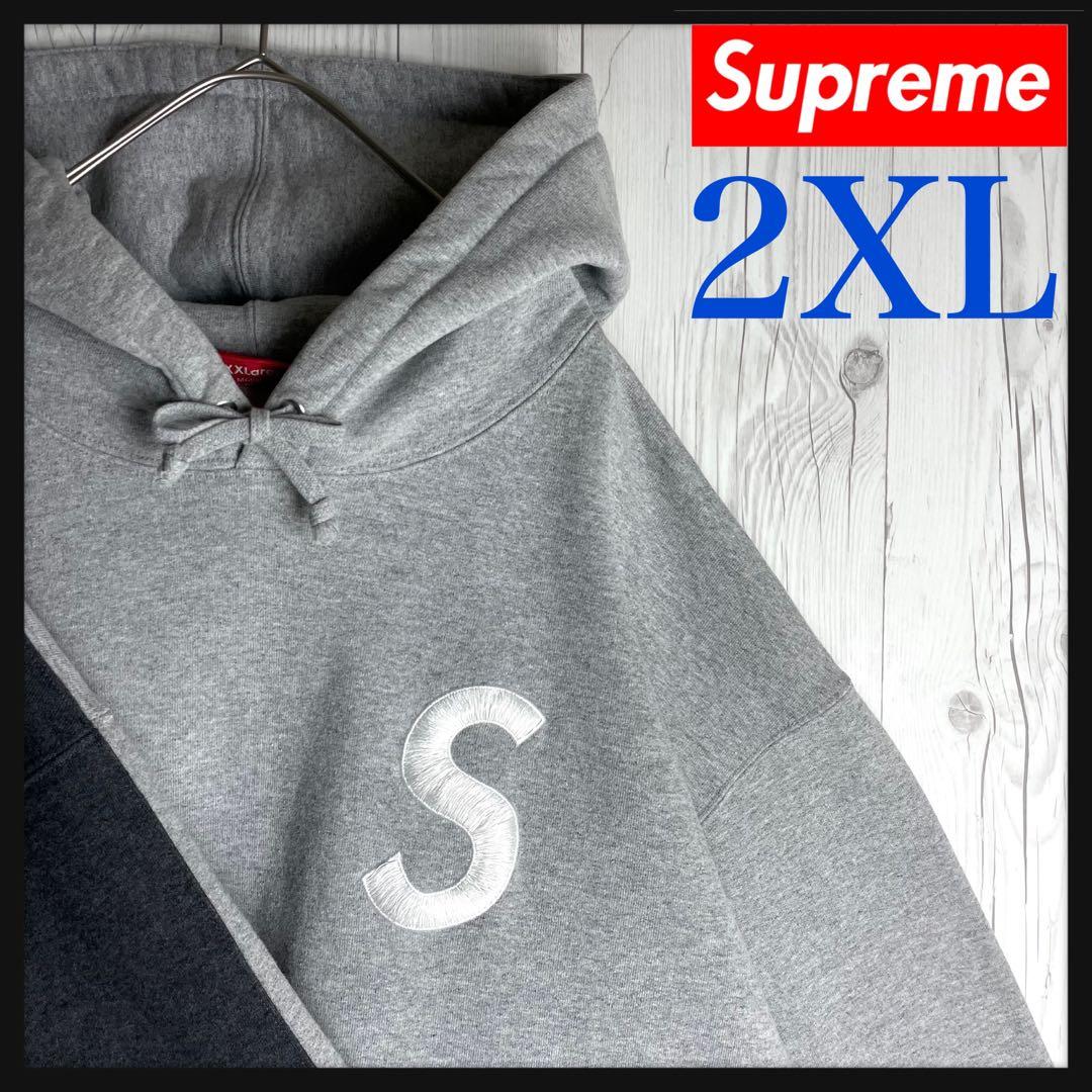超希少2XLサイズ】シュプリーム☆刺繍Sロゴ バイカラー スウェット