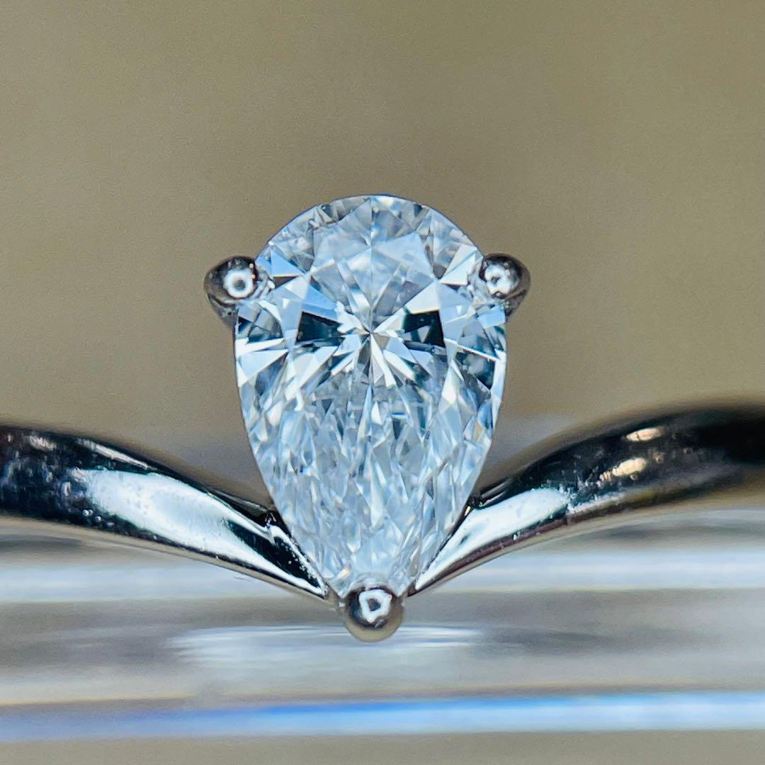 【GSTV】 一粒 ダイヤ リング 0.30ct ペアシェイプカット