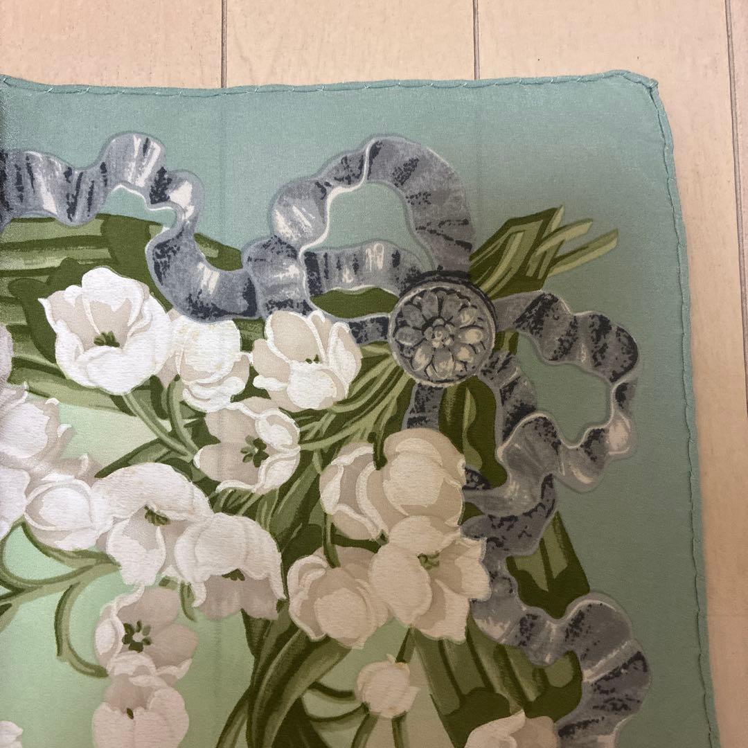 Christian Dior シルク スカーフ 総柄 花柄 スズラン イ
