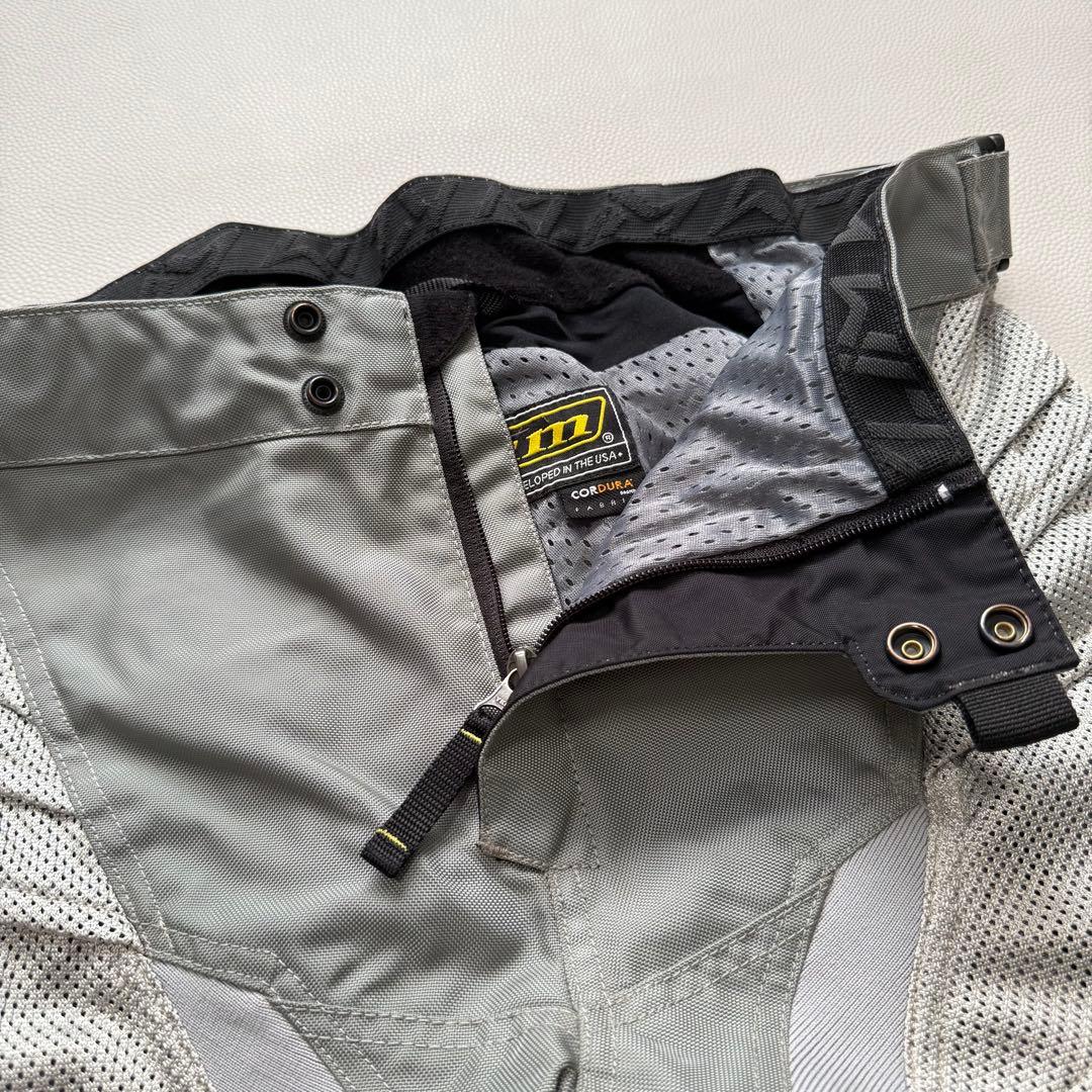 古着 Klim ライディングパンツ ダカールパンツ レザー切り替え グレー